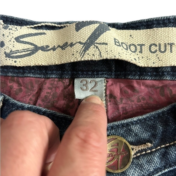 Seven7 Stud Double 7 Bootcut Women's Jean Bonanza Blue ~ NWT ~ Size: 32 - Picture 4 of 14